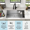 32” Workstation Kitchen Sink Undermount 16 Gauge Stainless Steel Single Bowl with WorkFlow™ Ledge and Accessories